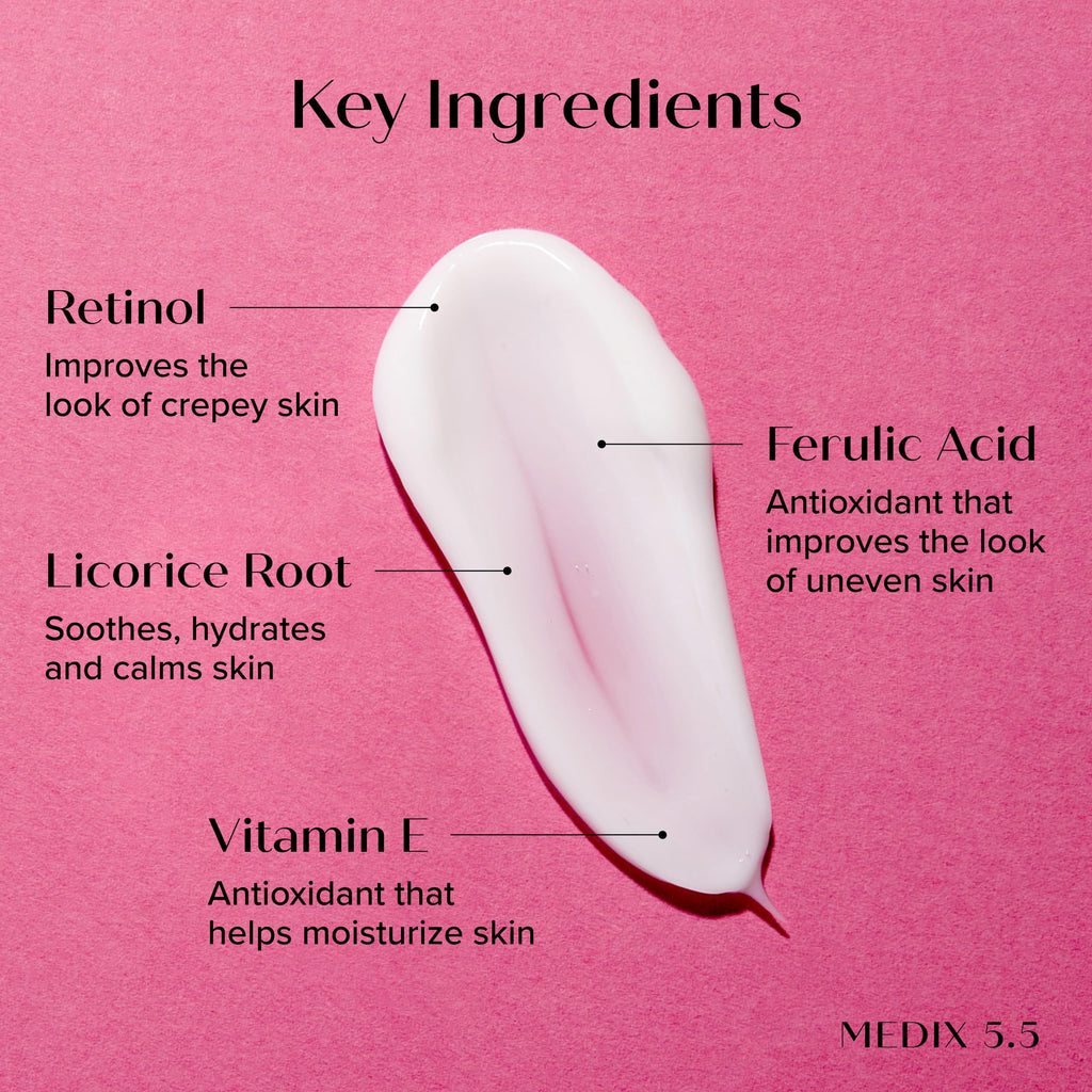 Medix 5.5 Smooth & Firm 3PC Skin Care Set – Glycolic Wash, Retinol Lotion & Collagen Cream