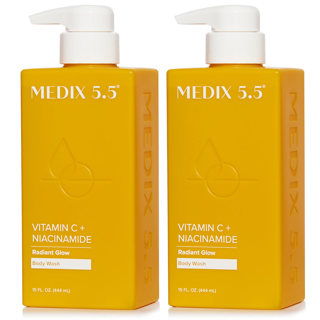 Medix 5.5 Radiant Glow Vitamin C Body Wash with Niacinamide | Citrus Scented | 2-Pack