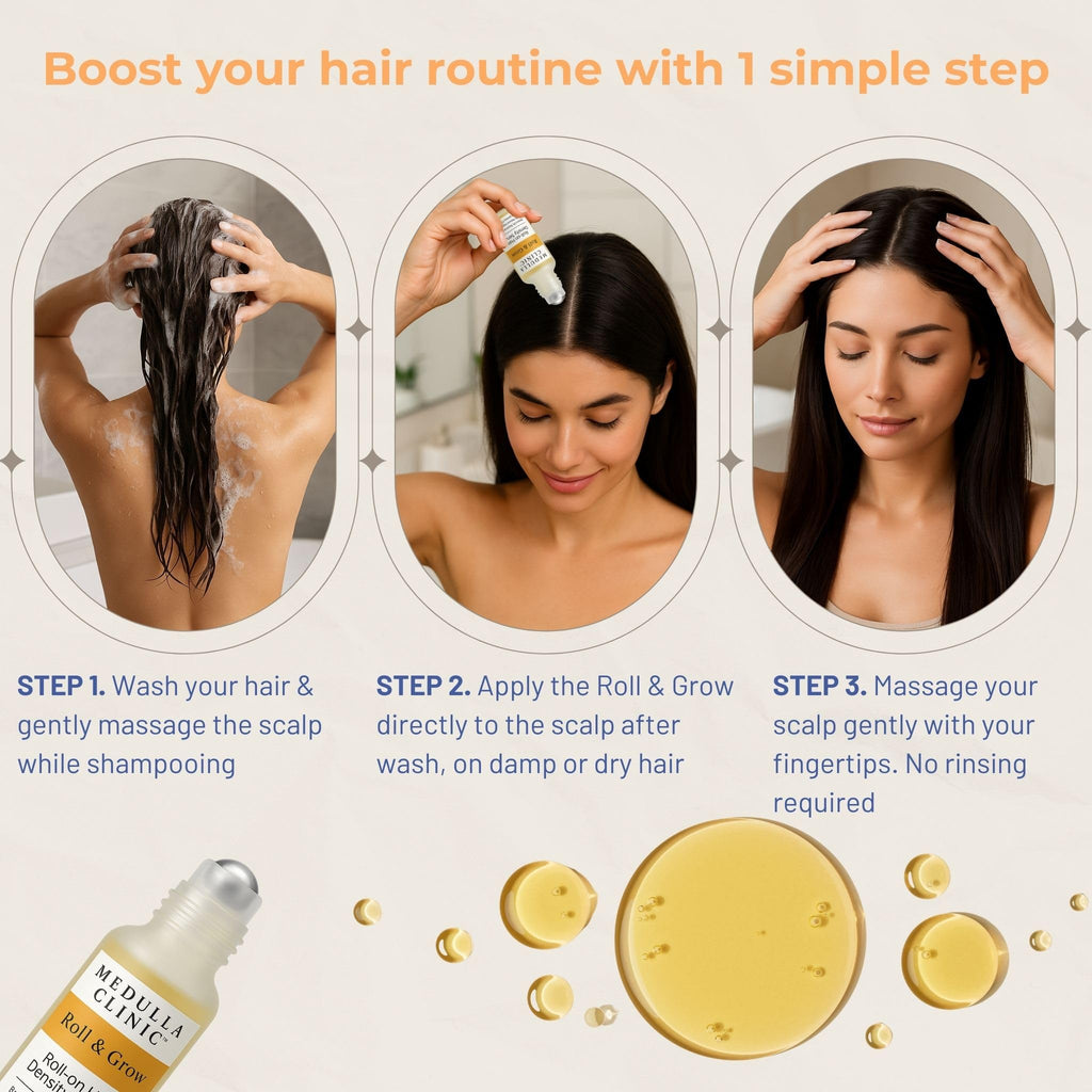 Medulla Clinic Hair Growth Serum Roll On – Made in EU, Batana, Rosemary & Biotin (1 fl oz)