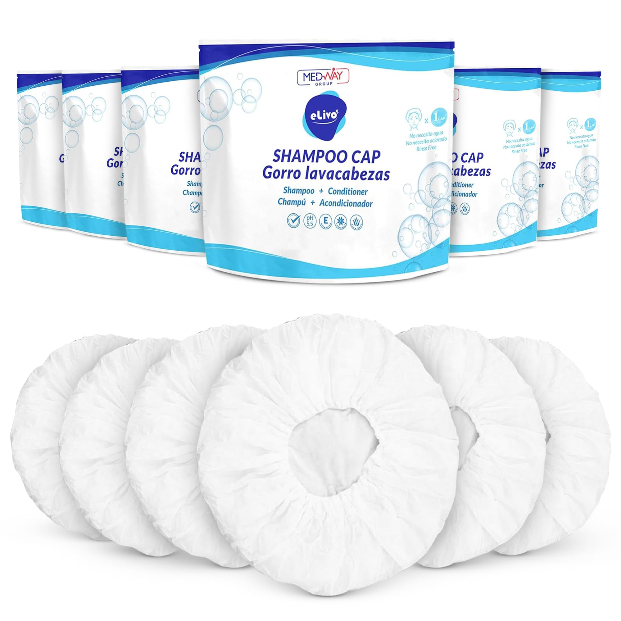 MedVance Gentle No-Rinse Shampoo Caps – Waterless Hair Wash with Conditioner (6 Pack)