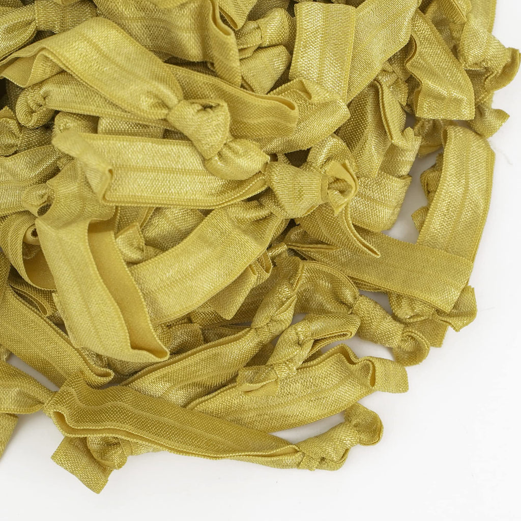 MEEDEE Gold Elastic Hair Ties Pack – 100 No-Crease Ponytail Holders
