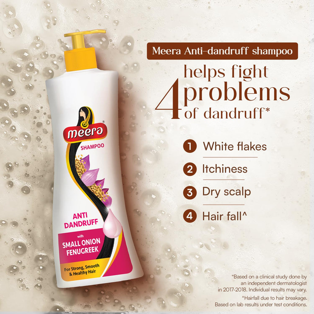 Meera Anti Dandruff Shampoo – White, 340ml | Gentle Cleansing for Scalp Comfort