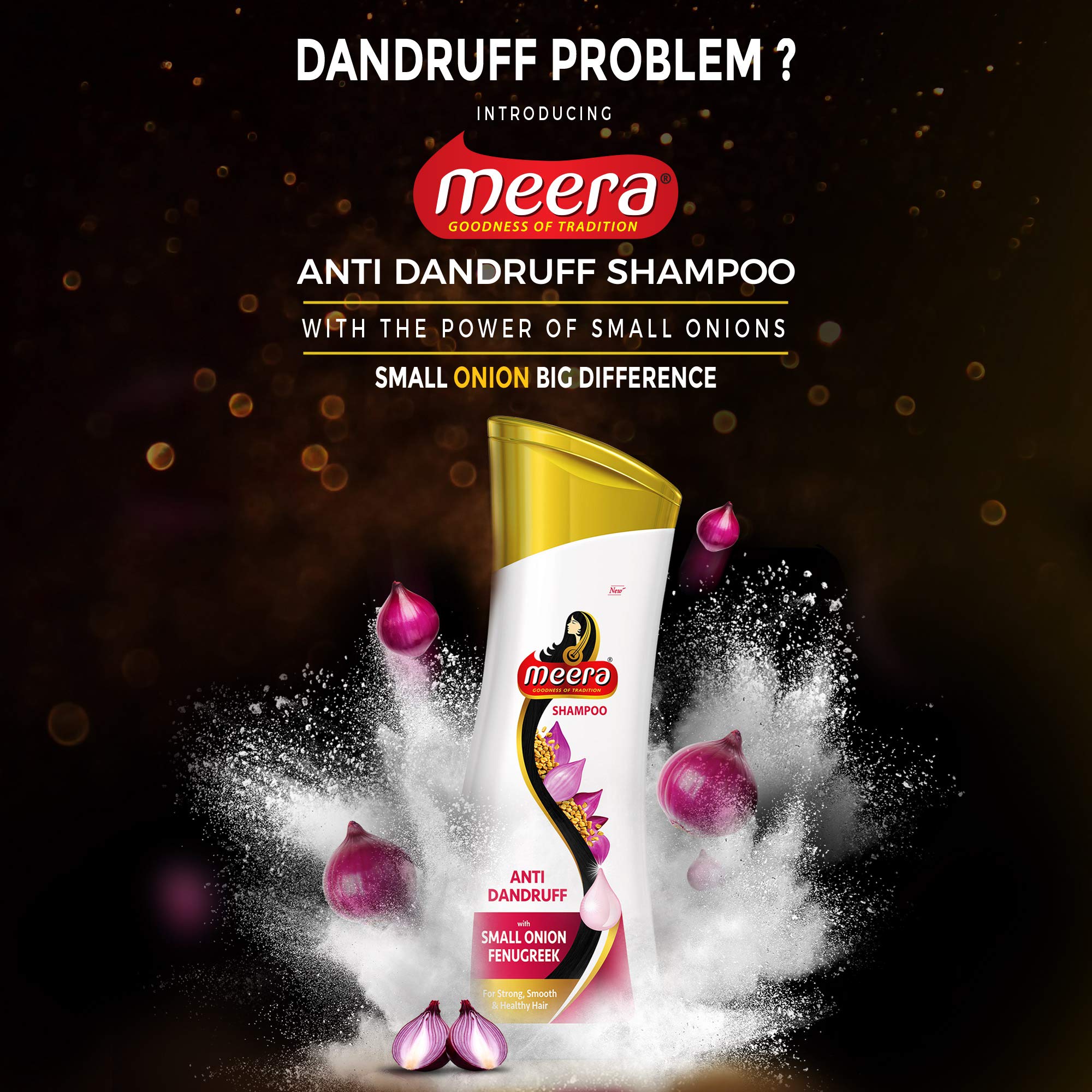 Meera Anti Dandruff Shampoo with Small Onion & Fenugreek - 180 ml
