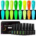 MEET ACROSS 8 Colors Glow Gel Nail Polish – Neon Glow in the Dark Kit