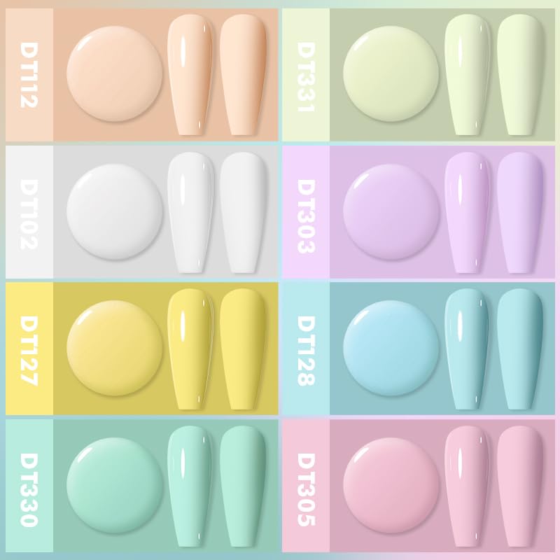 MEET ACROSS 8 COLORS GEL NAIL POLISH SET – Macaron All Seasons Shades | Home Manicure Kit