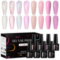 MEET ACROSS Glitter Sequins Gel Nail Polish Set – 8 Colors, 7ml