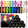 Glow in the Dark Nail Art Kit - 12 Neon Colors | MEET ACROSS UV Gel Polish, Soak-Off, Glow Effect