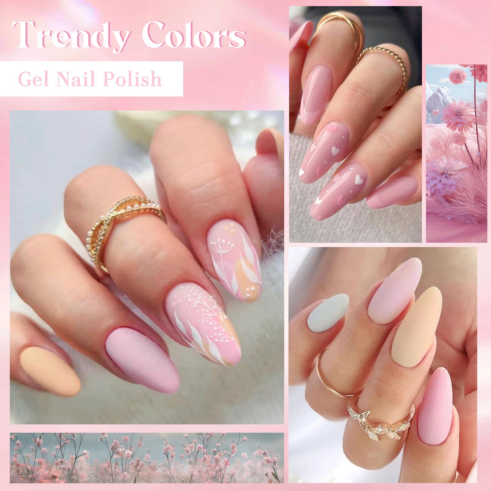 MEET ACROSS Gel Nail Polish Kit – 12 Nude Pink Shades for All Seasons