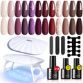 MEFA 19-Piece Gel Nail Polish Kit with UV Light — 12 Fall Shades for At-Home Salon