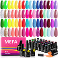 MEFA 35 Pcs Gel Nail Polish Set – 32 Neon Colors for Bold At-Home Manicures