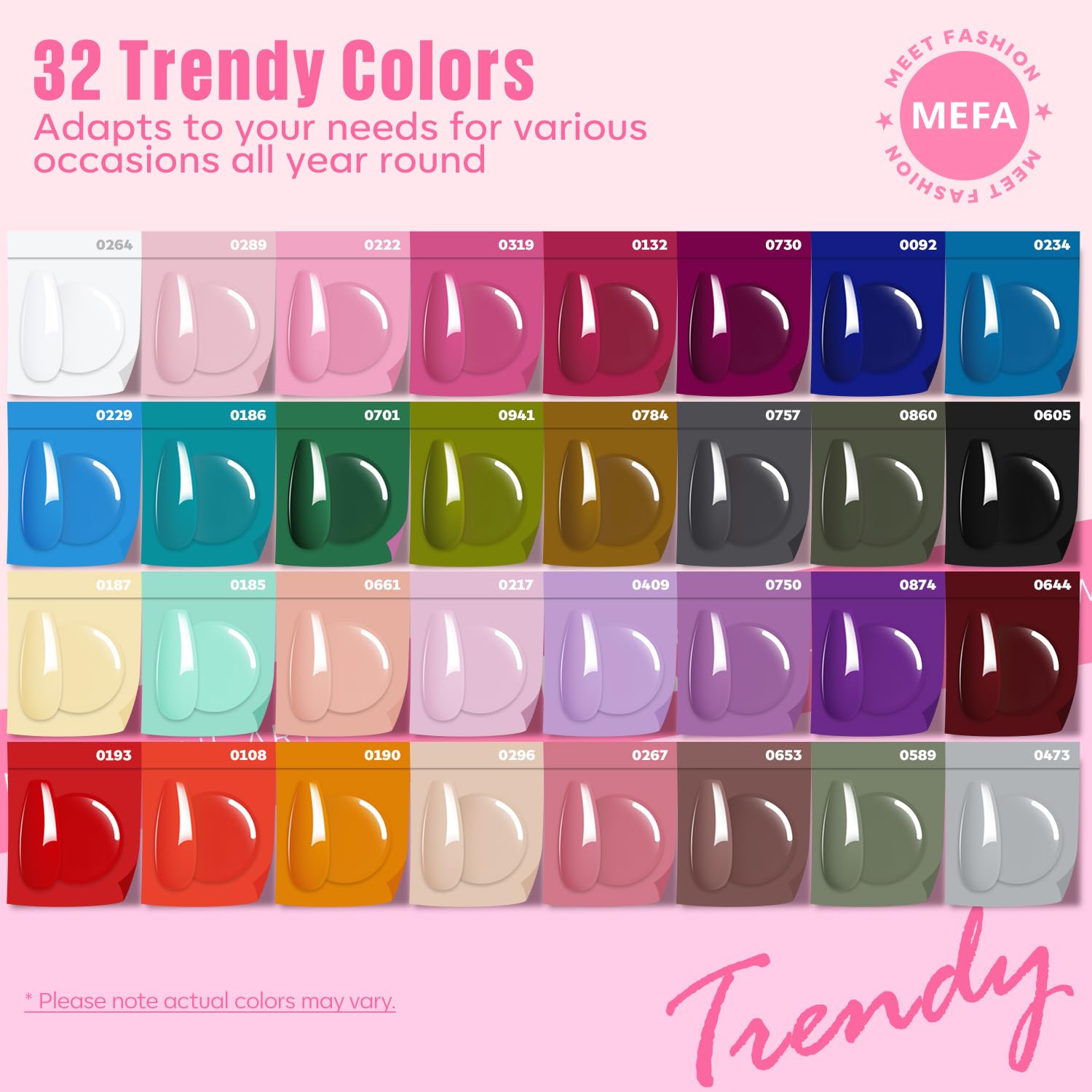 MEFA 32 Colors Gel Nail Polish Kit with UV Light – 54 Pcs Nude Pink Starter Set