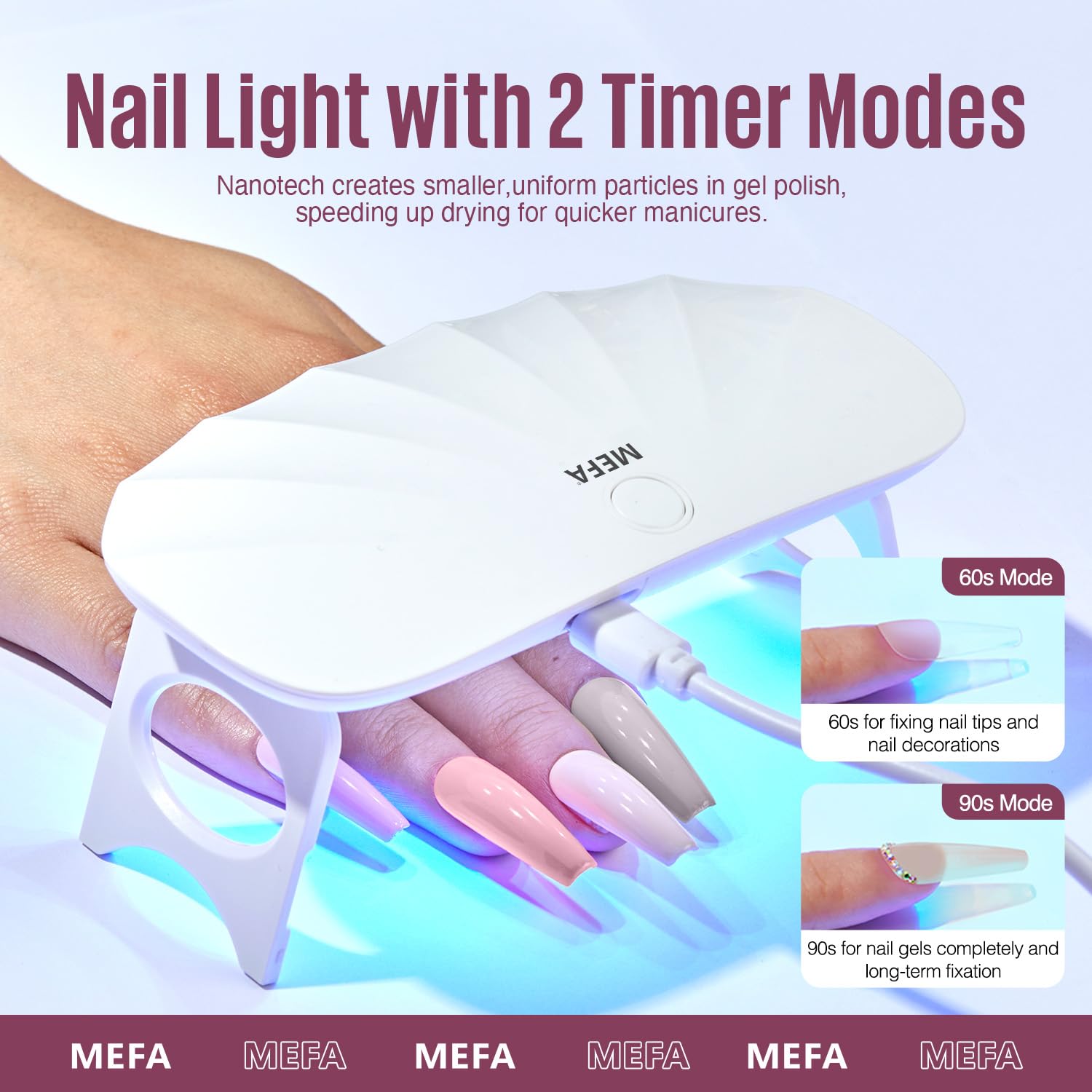MEFA 19-Piece Gel Nail Polish Kit with UV Light — 12 Fall Shades for At-Home Salon