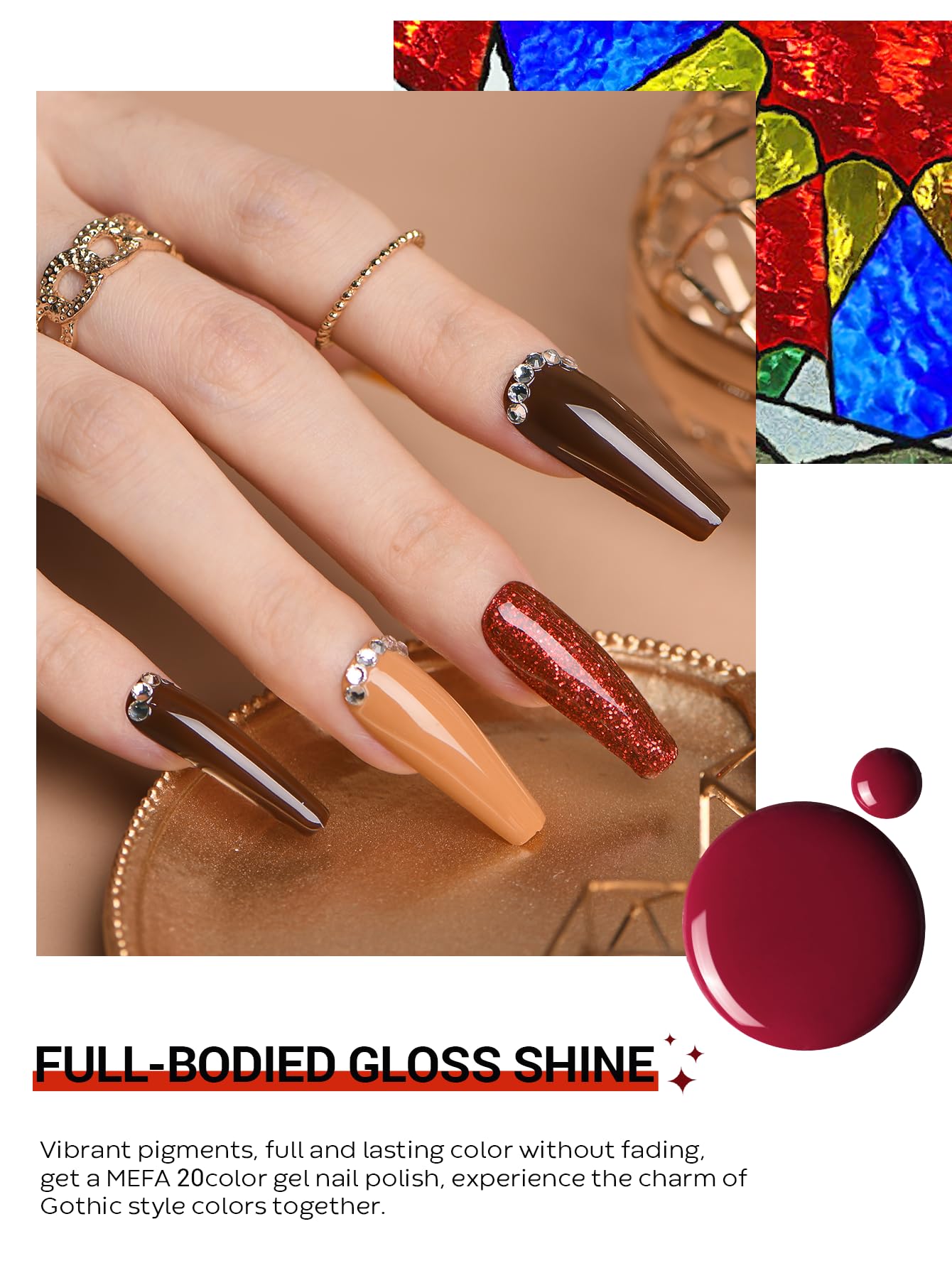 MEFA Fall Gel Nail Polish Set - 23 Pcs, 20 Colors Autumn/Halloween Kit