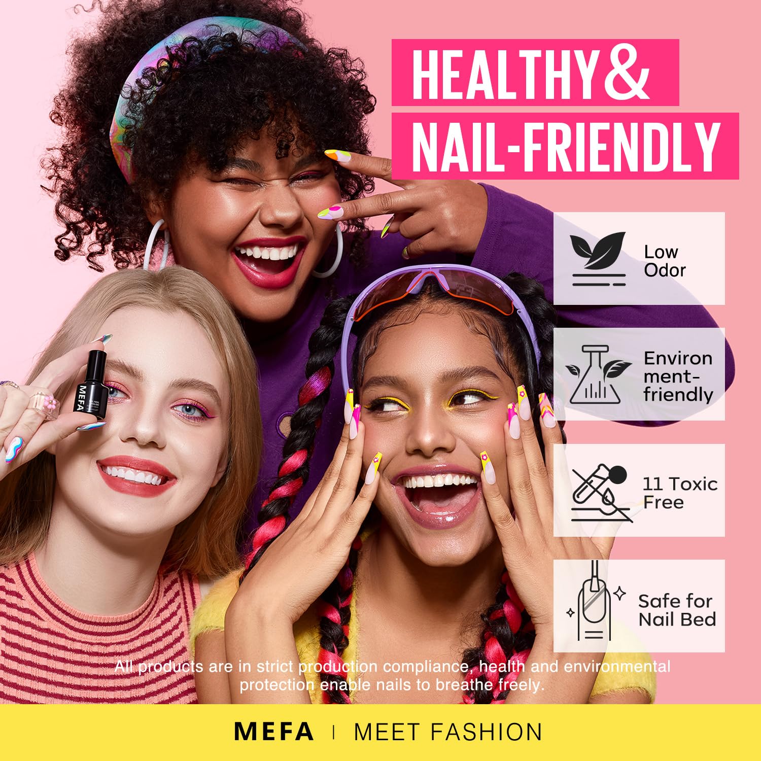 MEFA 35 Pcs Gel Nail Polish Set – 32 Neon Colors for Bold At-Home Manicures