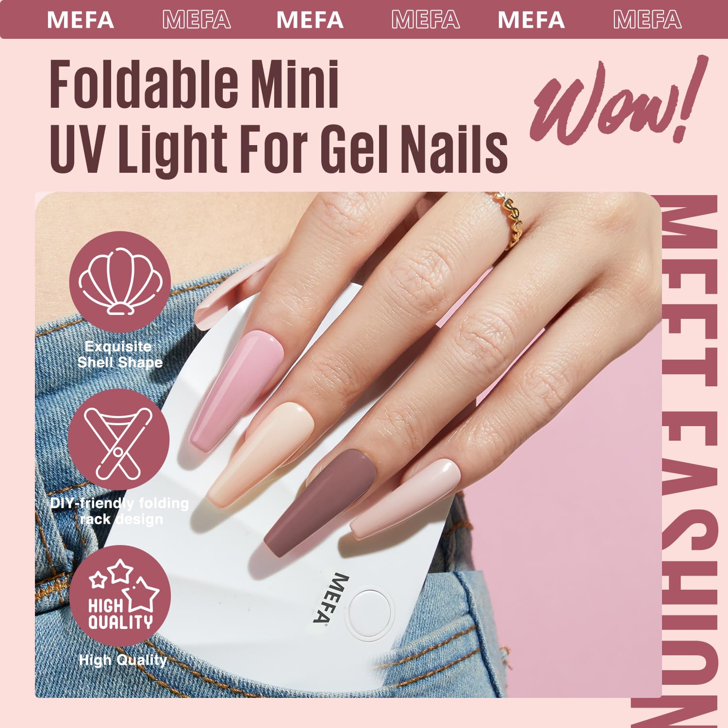 MEFA 19-Piece Gel Nail Polish Kit with UV Light — 12 Fall Shades for At-Home Salon