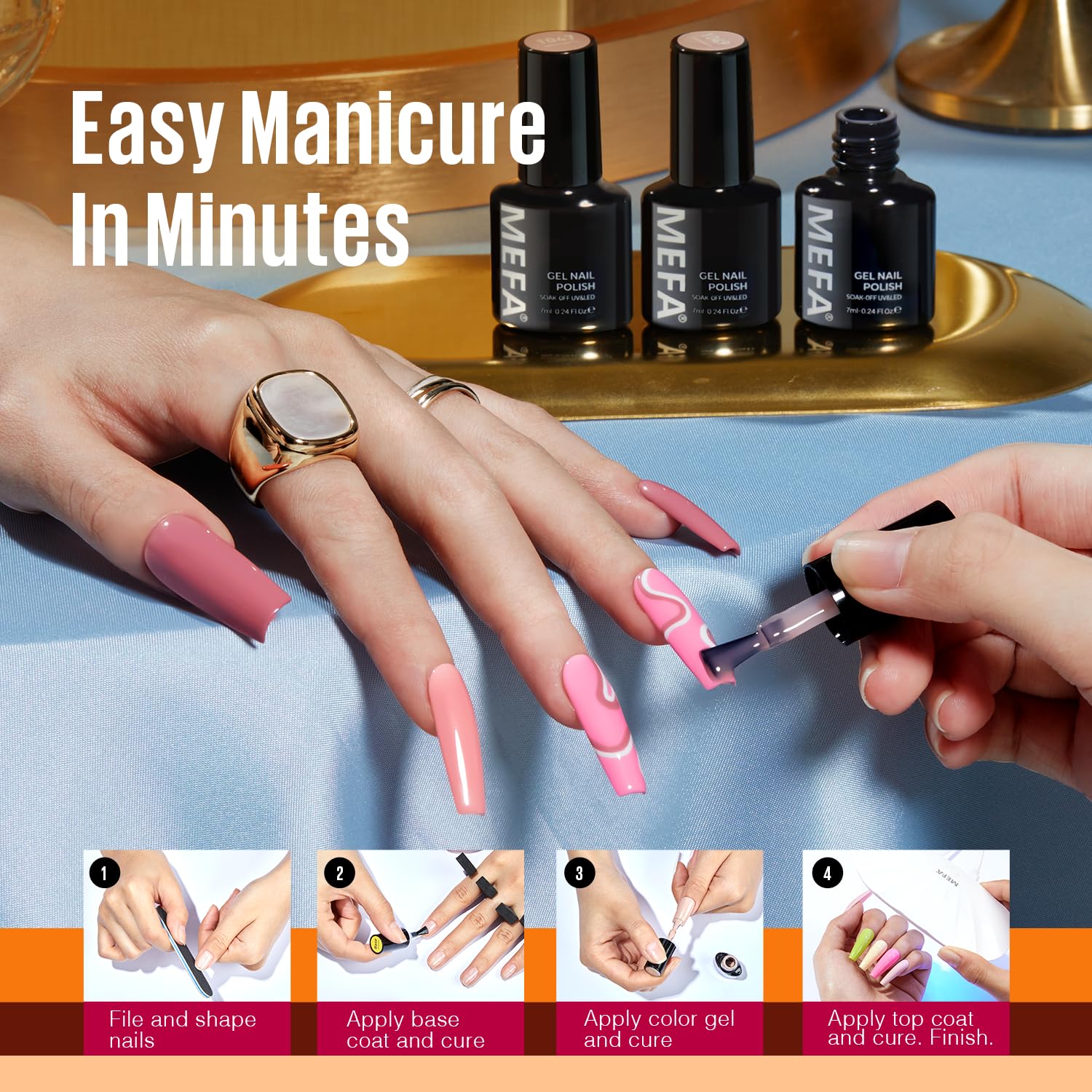 MEFA Fall Gel Nail Polish Set – 32 Colors, Long-Lasting DIY Salon Kit