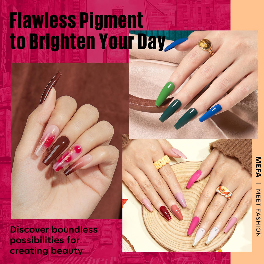 MEFA Fall Gel Nail Polish Set – 32 Colors, Long-Lasting DIY Salon Kit