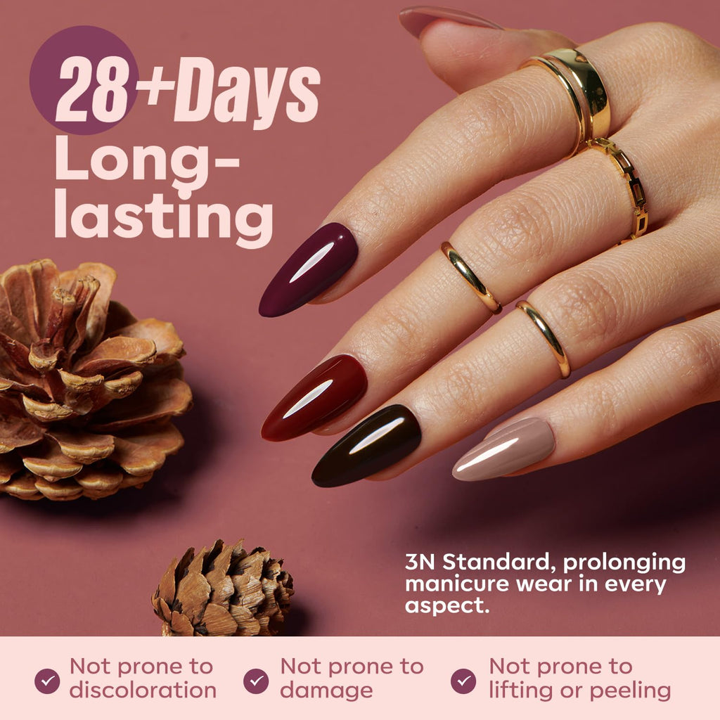 MEFA 19-Piece Gel Nail Polish Kit with UV Light — 12 Fall Shades for At-Home Salon