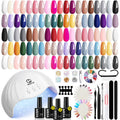 MEFA Gel Nail Polish Kit with 72W LED Lamp – 32 Colors & Top Coats