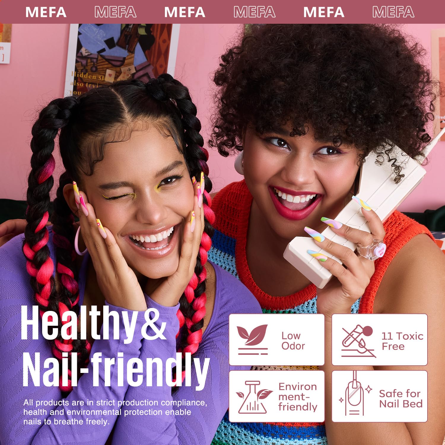 MEFA 19-Piece Gel Nail Polish Kit with UV Light — 12 Fall Shades for At-Home Salon