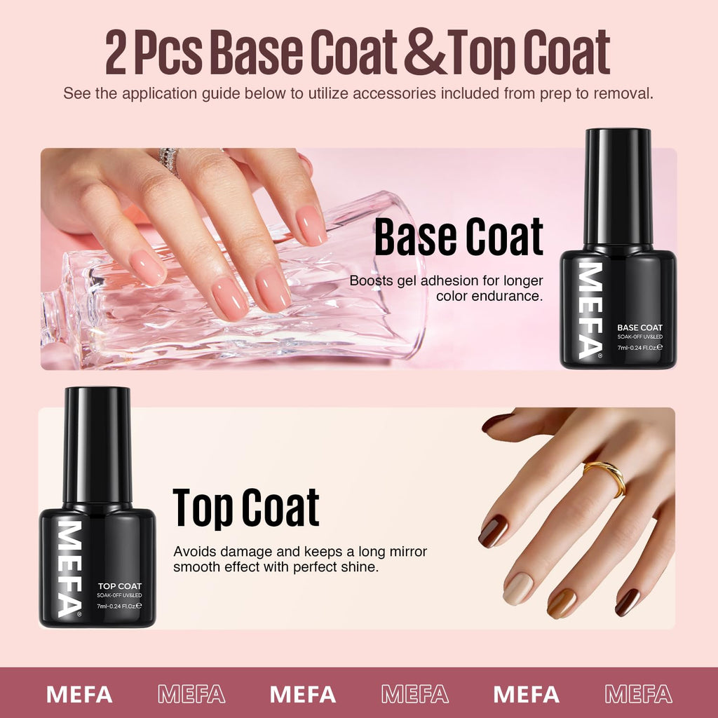 MEFA 19-Piece Gel Nail Polish Kit with UV Light — 12 Fall Shades for At-Home Salon