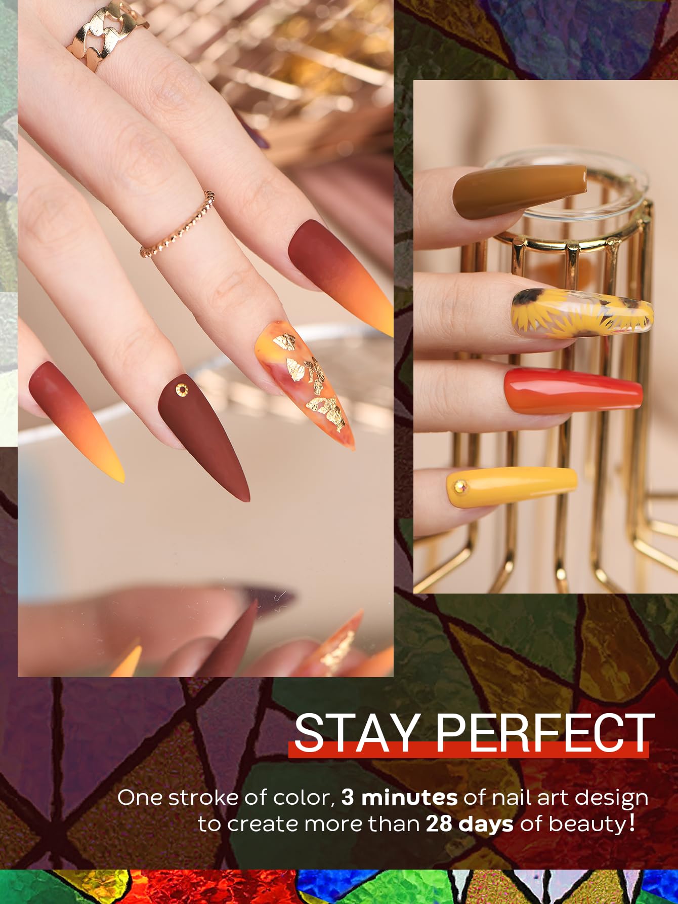 MEFA Fall Gel Nail Polish Set - 23 Pcs, 20 Colors Autumn/Halloween Kit