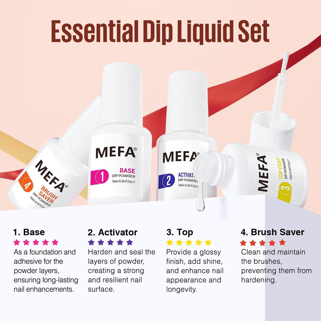 MEFA 32 Colors Dip Powder Kit – All-Season Tones with Base Top Activator