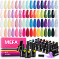 MEFA Neon Gel Nail Polish Set – 32 Colors with Matte/Glossy Base & Top Coat