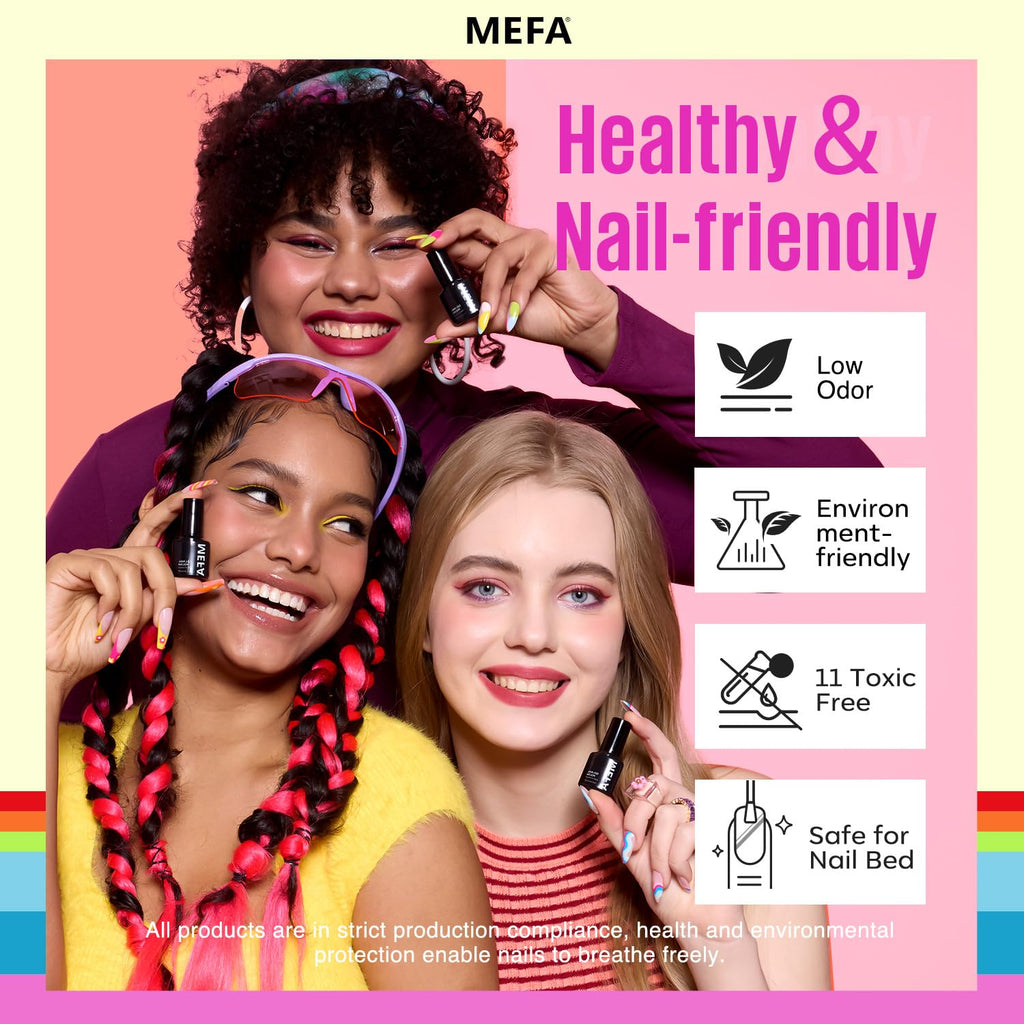 MEFA 35 Pcs Gel Nail Polish Set – 32 Shades for DIY Nail Art, Home Salon & Gifts
