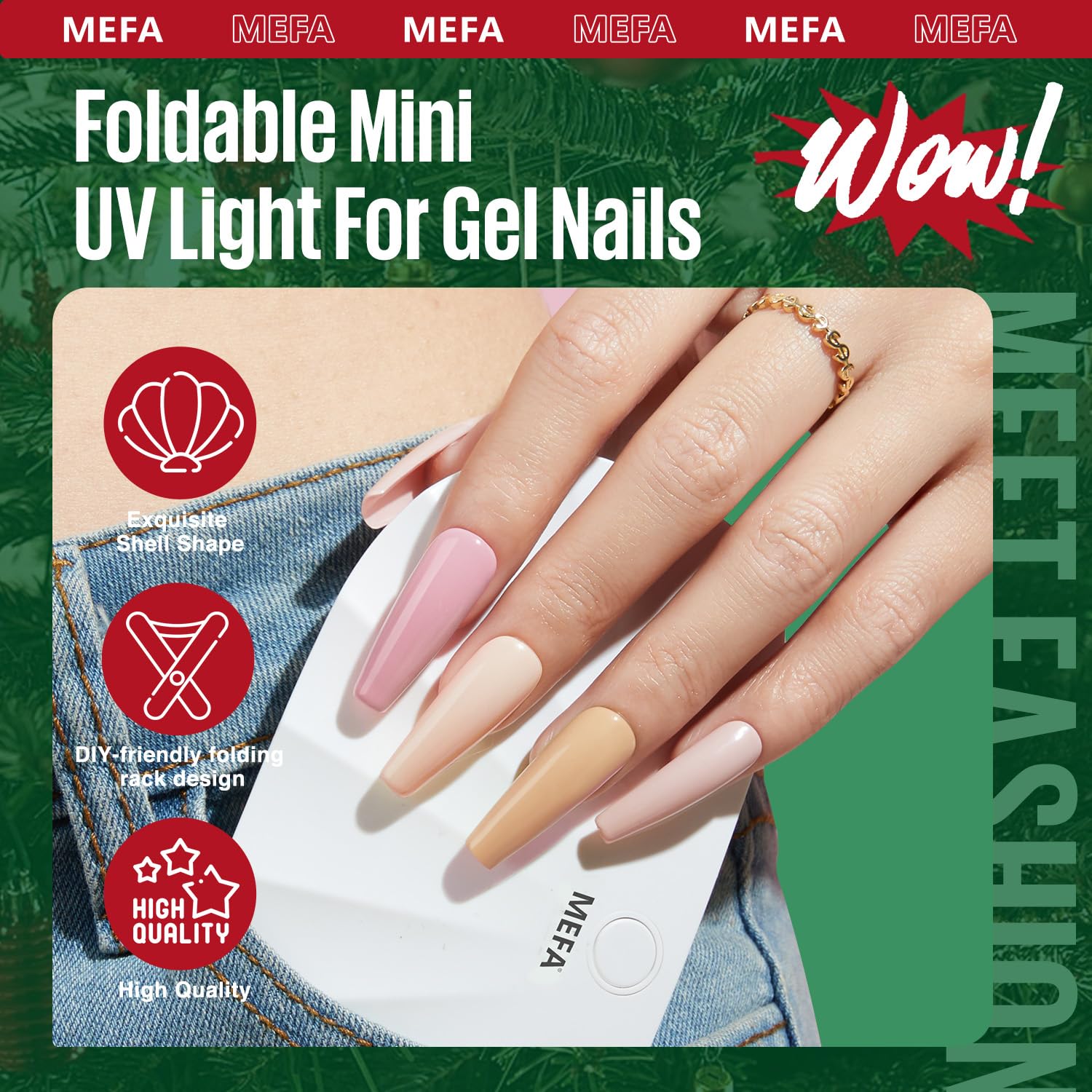 MEFA 19 Pcs Gel Nail Polish Kit with UV Light – 12 Colors + Base & Top Coat