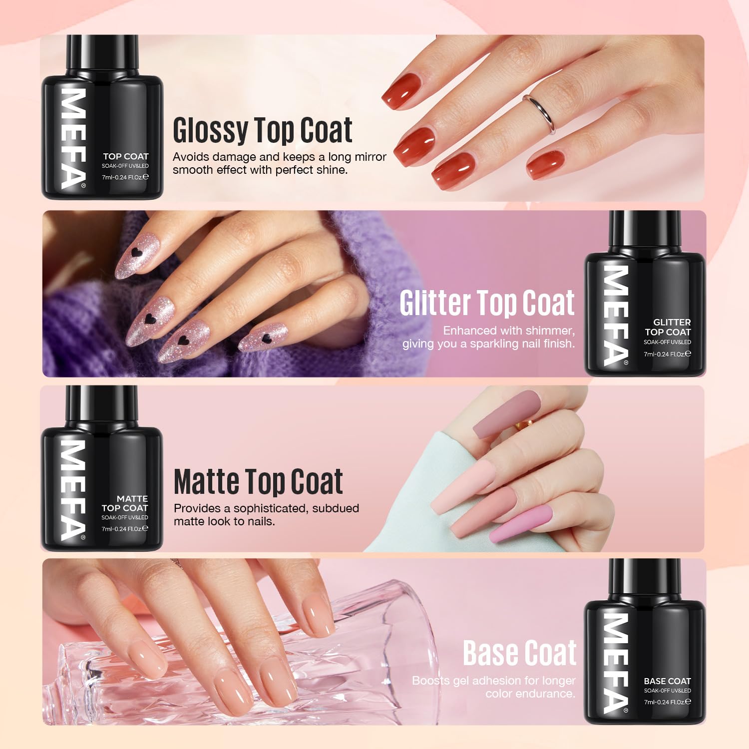 MEFA Gel Nail Polish Kit with UV Light – 32 Colors, 60-Piece Set for At-Home Manicures