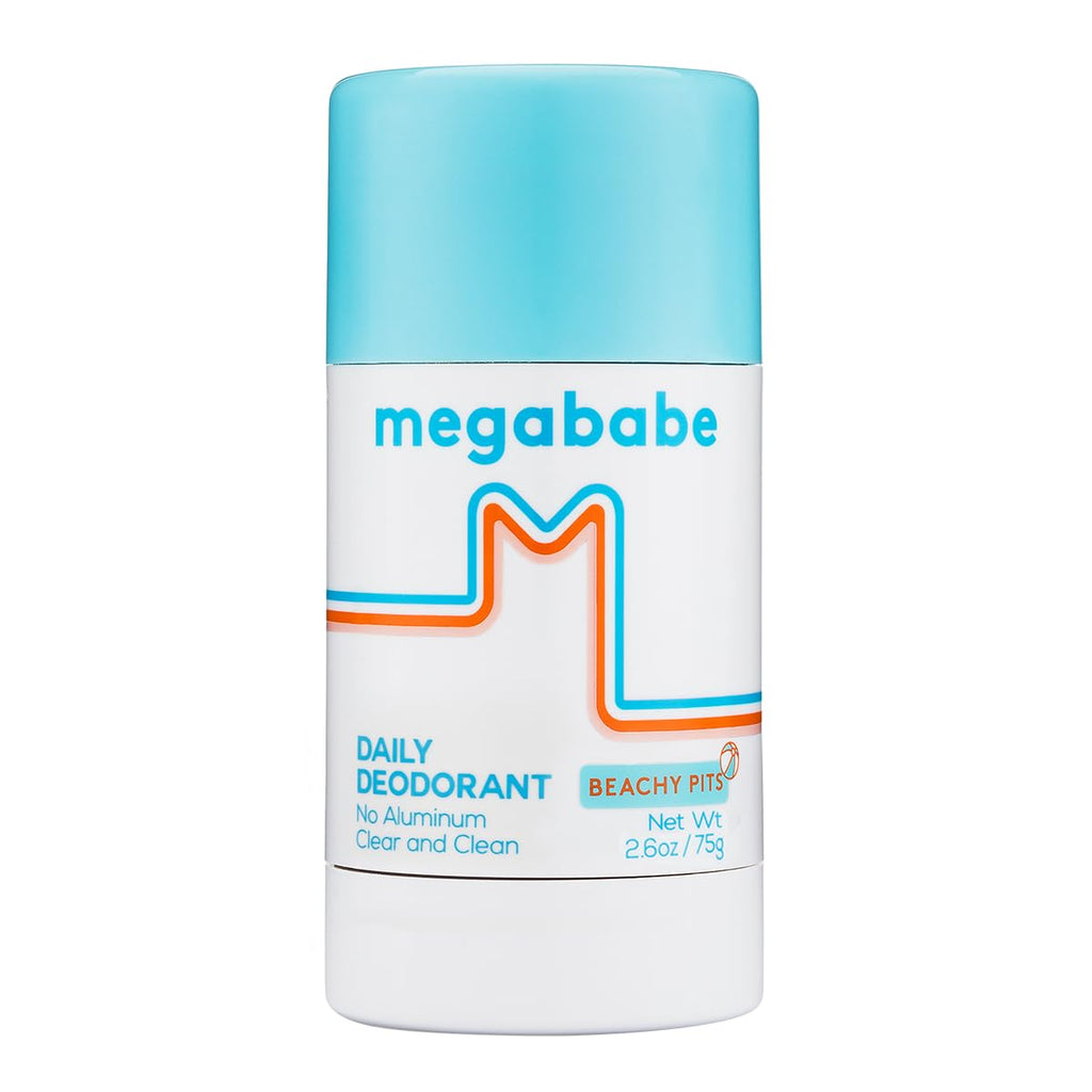 Megababe Beachy Pits Daily Deodorant – Fresh Scent, 2.6 oz Stick