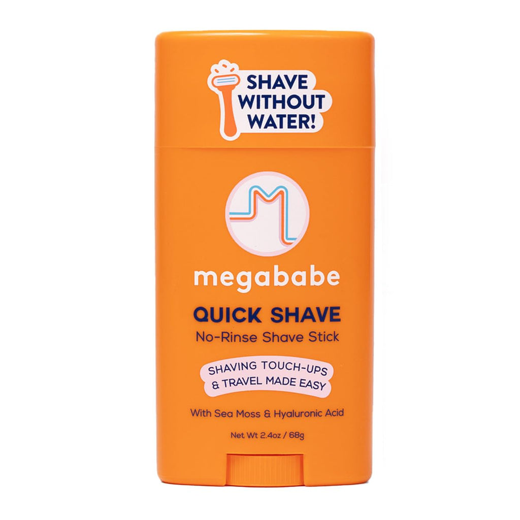 Megababe Quick Shave No-Rinse Shave Stick – Travel-Friendly Hydration & Touch-Ups (2.4 oz)
