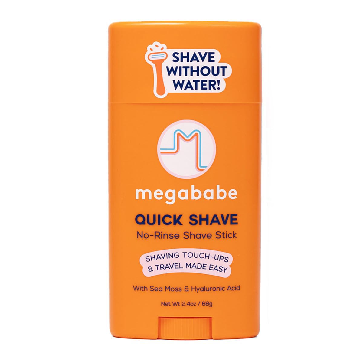 Megababe Quick Shave No-Rinse Shave Stick – Travel-Friendly Hydration & Touch-Ups (2.4 oz)