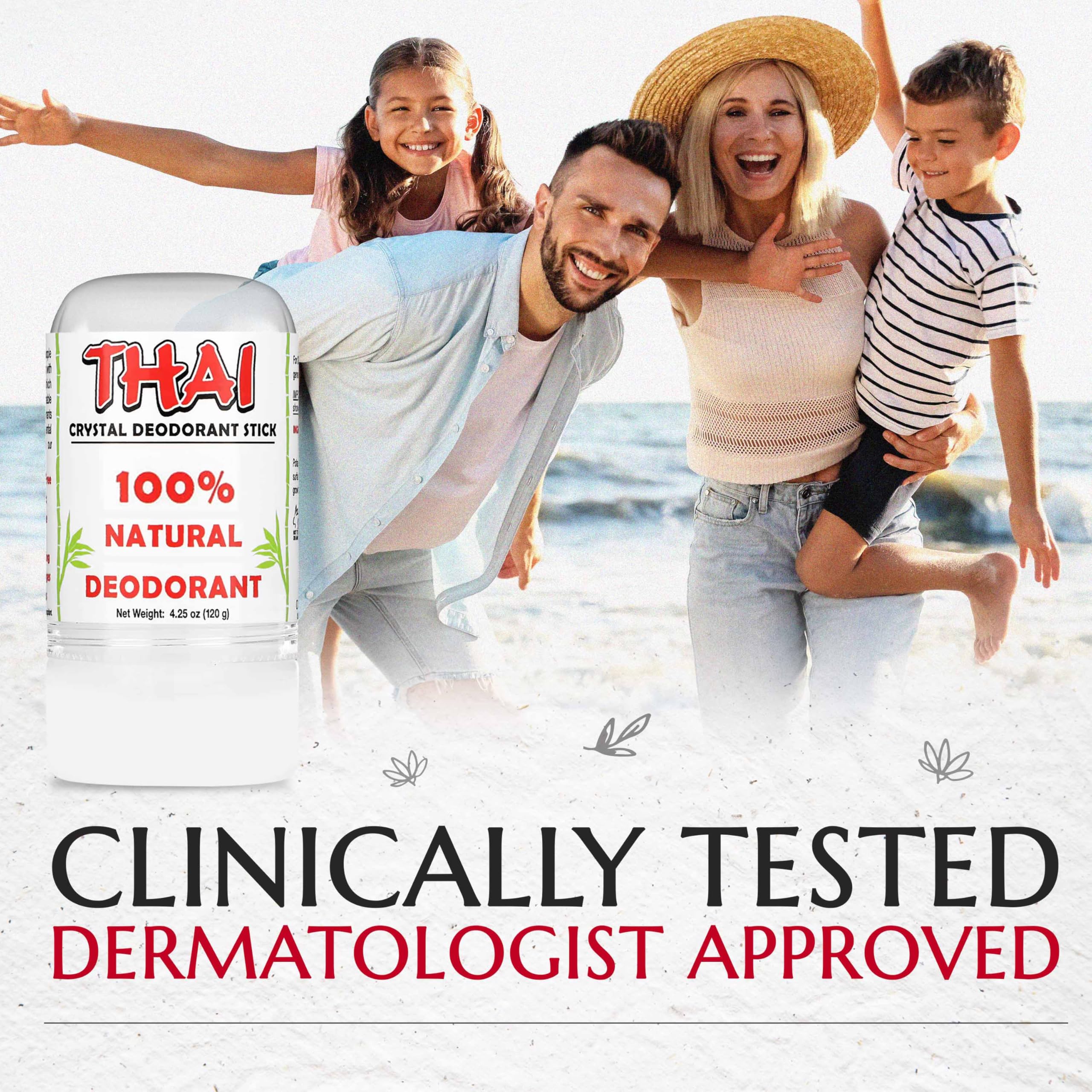 MegaRhino 2-Pack Thai Deodorant Stones – Clinically Tested, Dermatologist Approved, Natural Crystal Salt Odor Protection