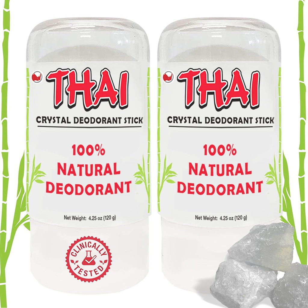 MegaRhino 2-Pack Thai Deodorant Stones – Clinically Tested, Dermatologist Approved, Natural Crystal Salt Odor Protection