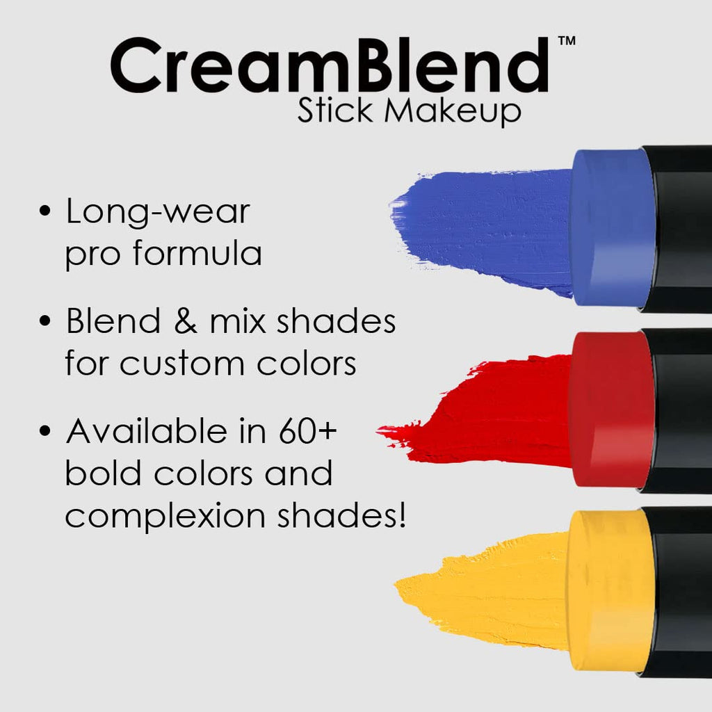 Mehron CreamBlend Stick Makeup | Pro Face & Body Paint, Silver (.75 oz)