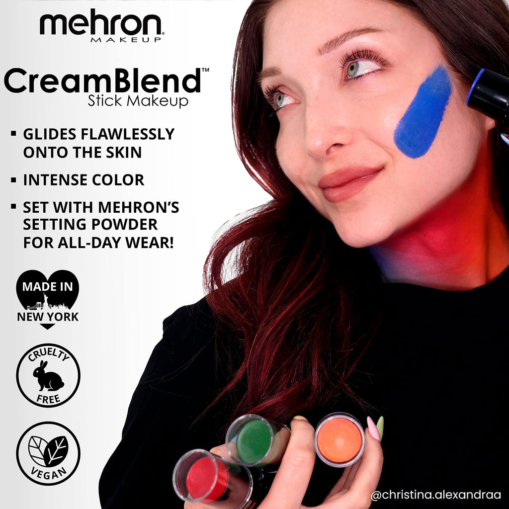 Mehron CreamBlend Stick Makeup | Pro Face & Body Paint, Silver (.75 oz)