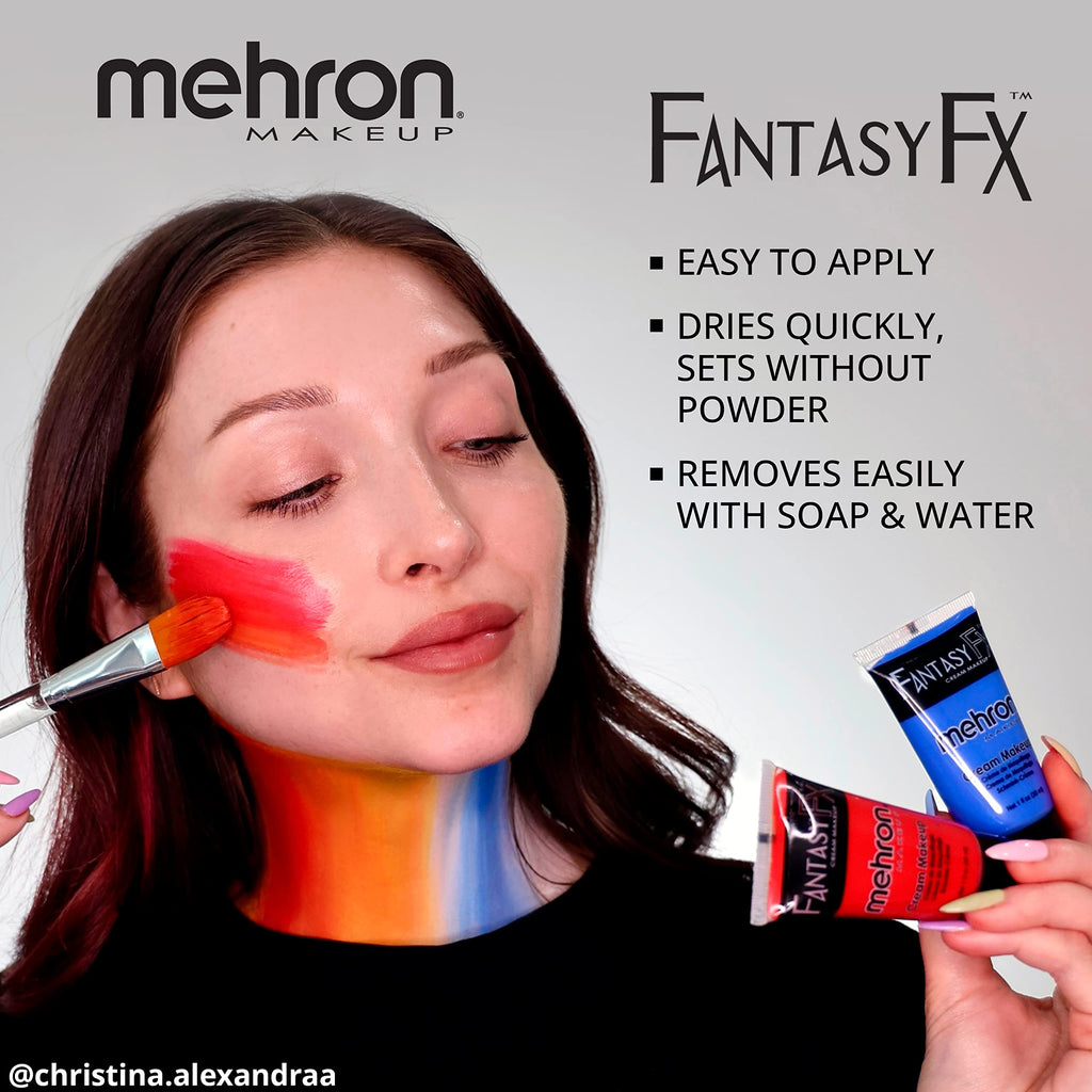 Mehron Fantasy FX Water-Based Face & Body Paint Bundle – Black & White 1 oz Tubes