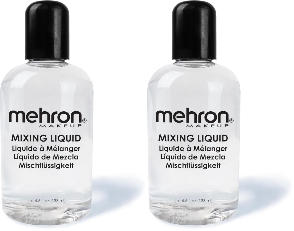 Mehron Makeup Mixing Liquid – Water-Resistant, Multi-Use Transformer (Clear, 4.5 fl oz) Pack of 2