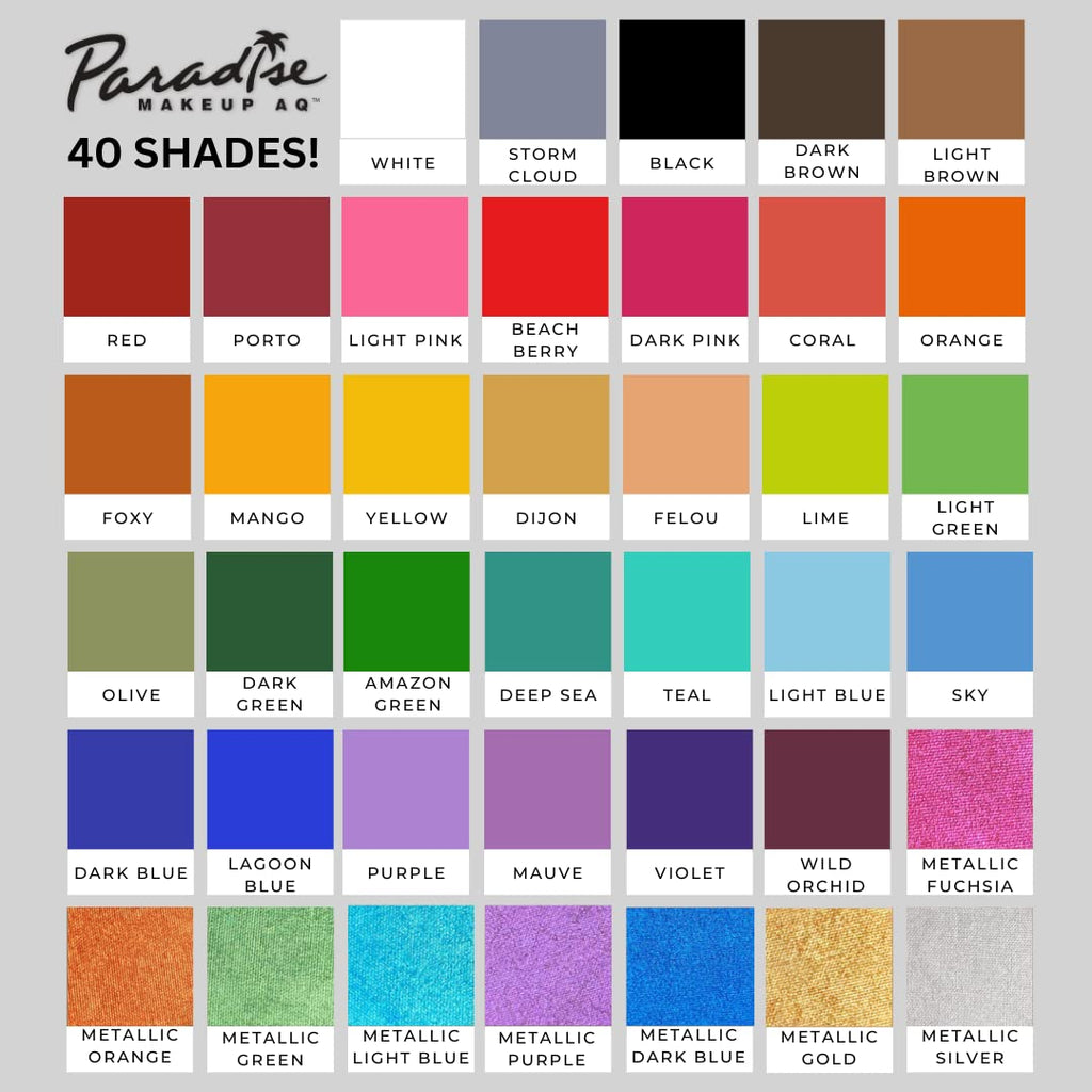 Mehron Paradise Makeup AQ Pro Size Light Brown – Water Activated Face & Body Paint, 1.4 oz