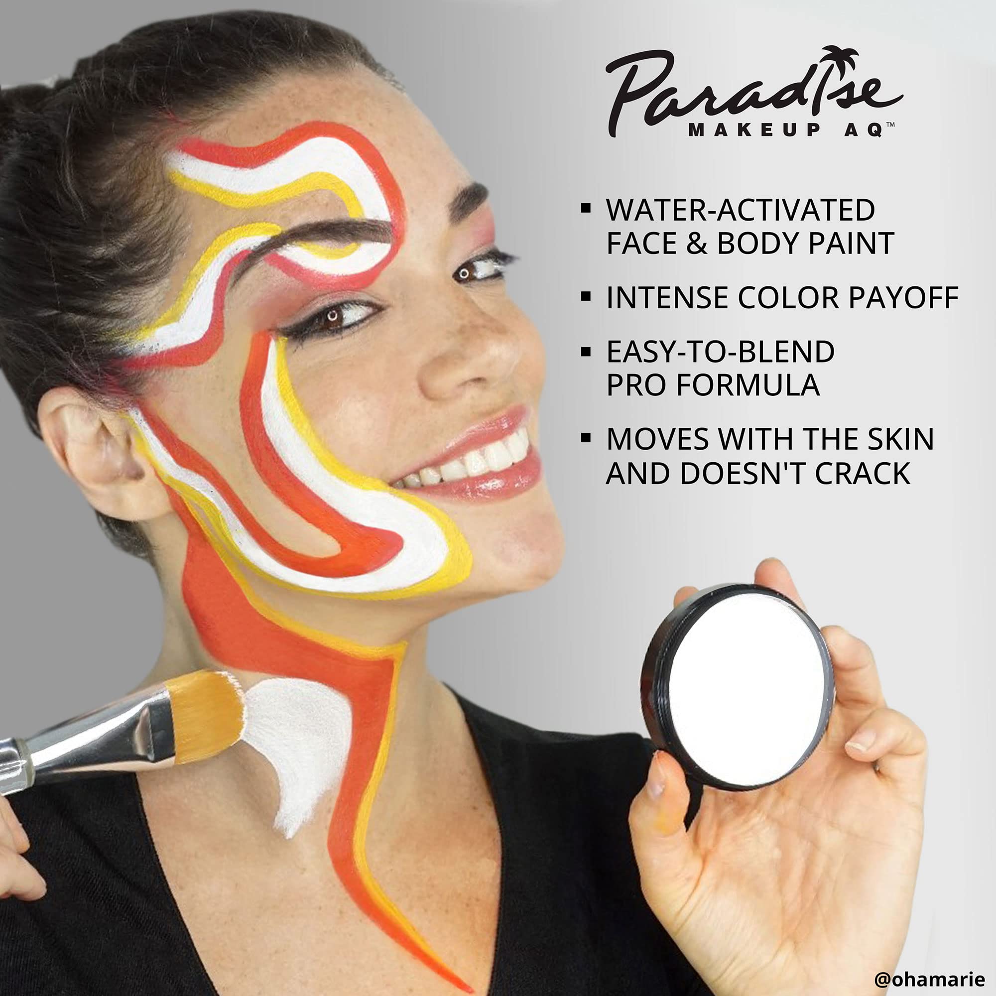 Mehron Paradise Makeup AQ Pro Size Light Brown – Water Activated Face & Body Paint, 1.4 oz