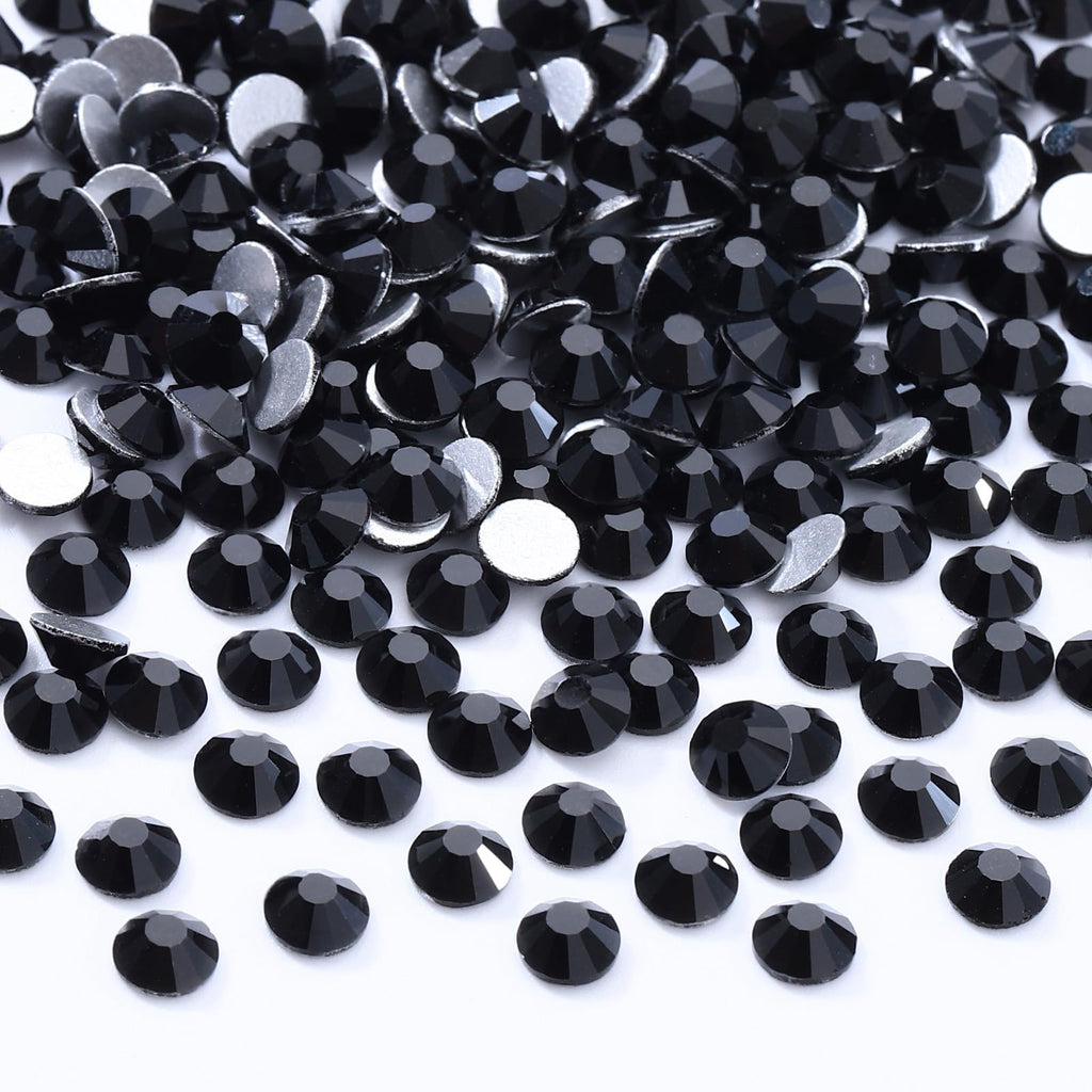 Meibite Black Flatback Glass Rhinestones SS34 – 576pcs, 7.1–7.3mm for Nail Art & Crafts