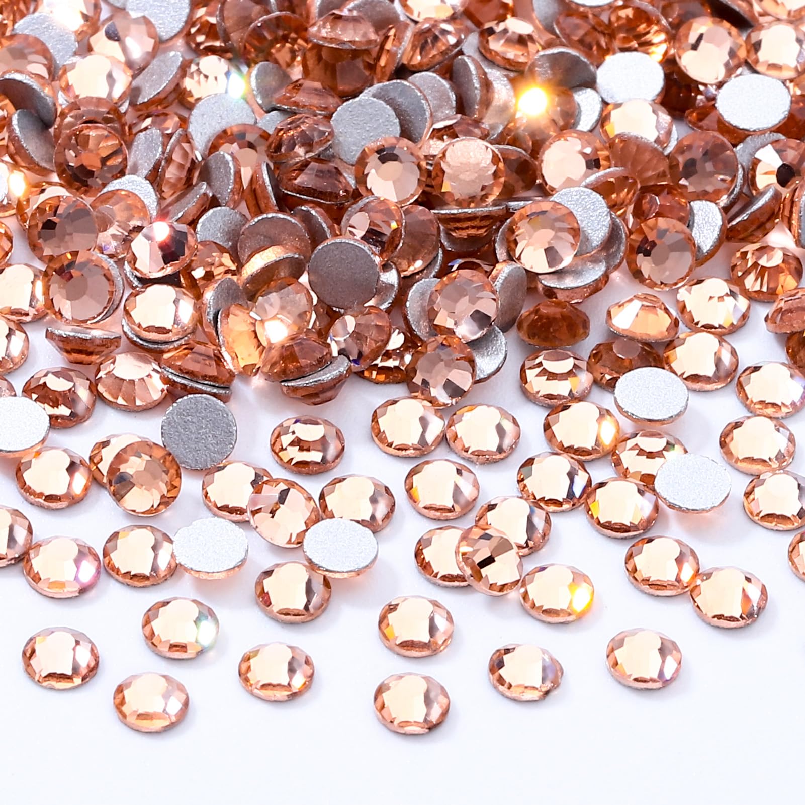 Meibite Champagne Flatback Rhinestones – 2880pcs SS4 Glass Crystals for Nails & Crafts