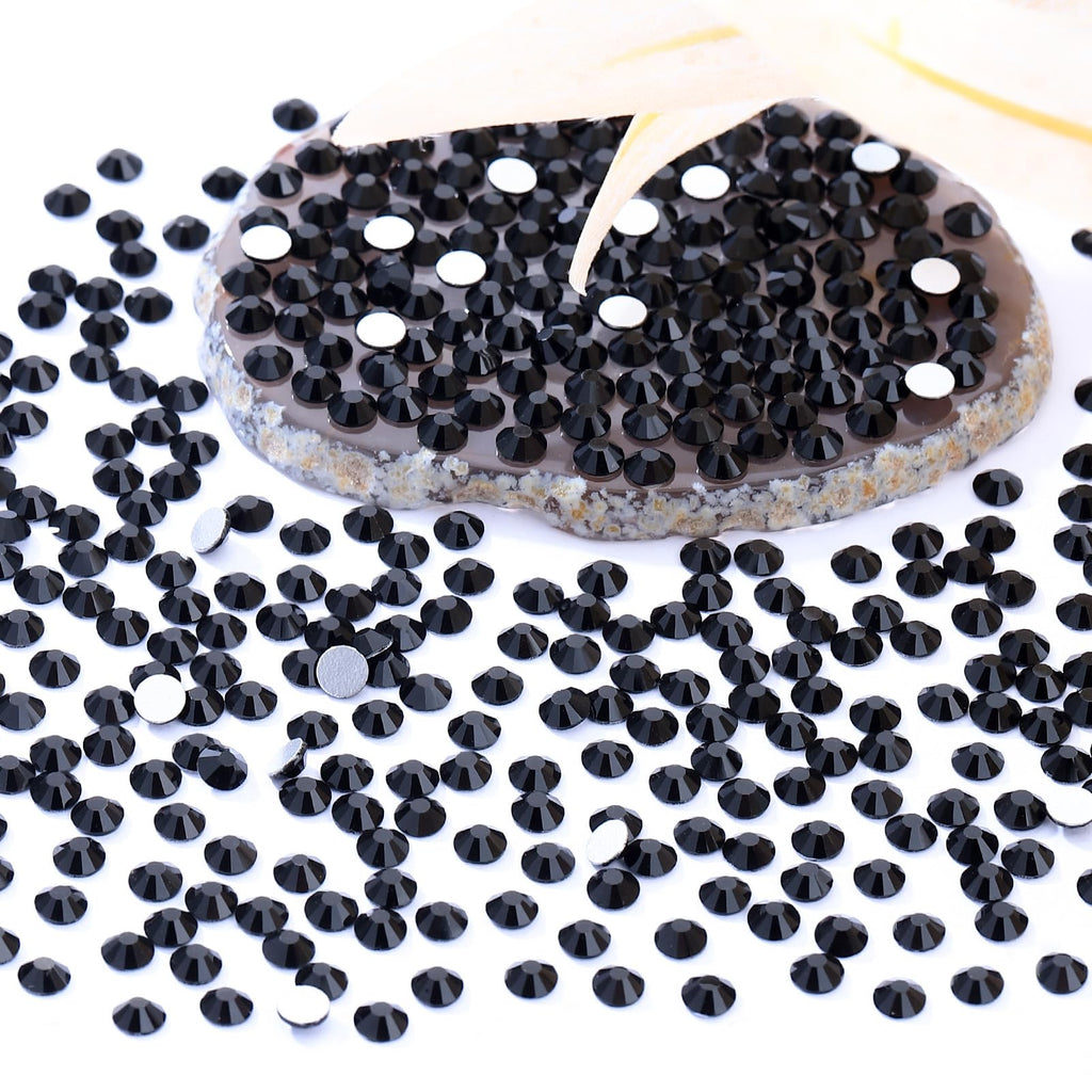 Meibite Black Flatback Glass Rhinestones SS34 – 576pcs, 7.1–7.3mm for Nail Art & Crafts