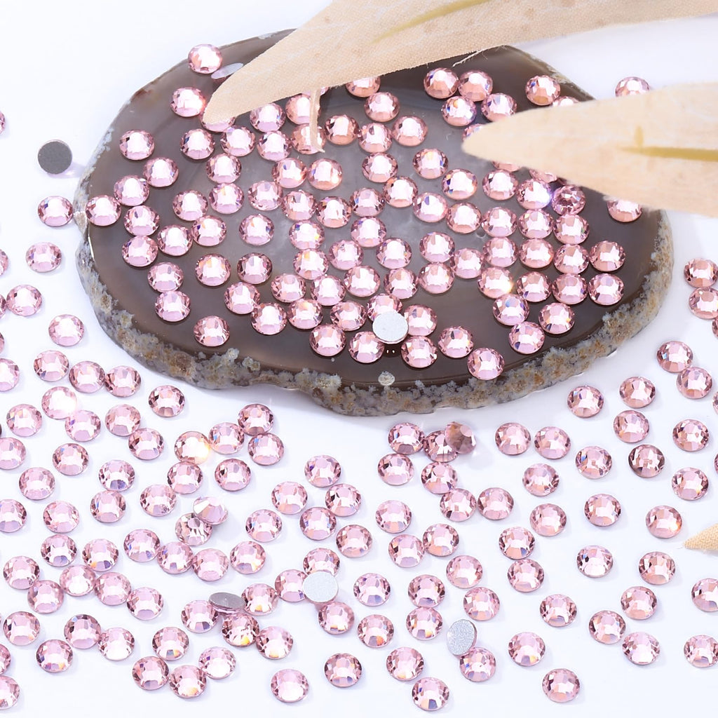 MEIBITE Pink Flatback Rhinestones – 2880 SS16 Glass Crystals (3.8-4.0mm) for Nails & Crafts