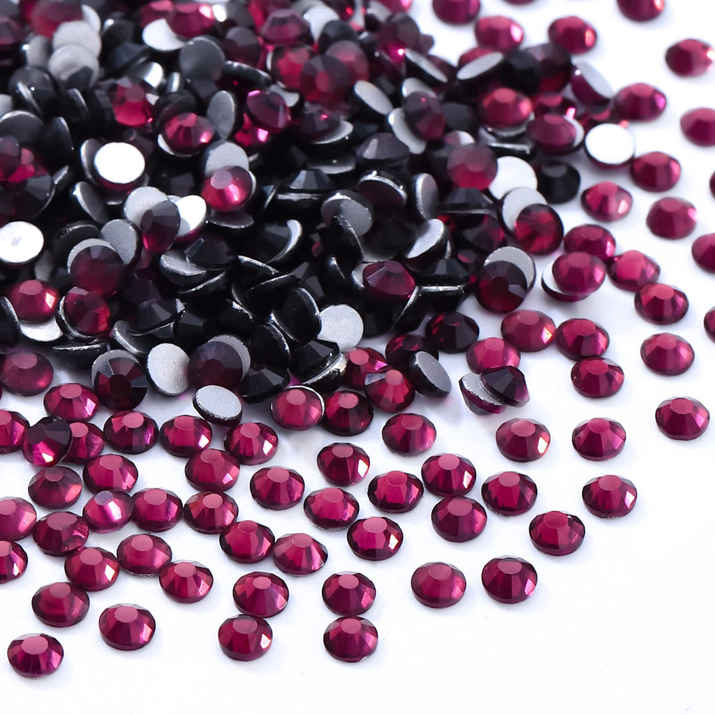 Meibite Purple Flatback Rhinestones – 1,440 Glass Gems for Nails & Crafts, SS6 1.9–2.0 mm
