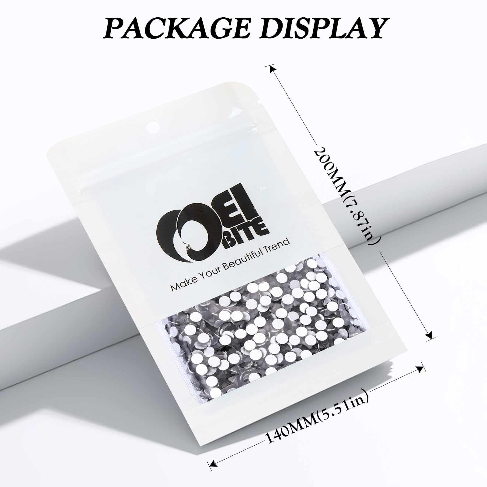 Meibite Black Flatback Glass Rhinestones SS34 – 576pcs, 7.1–7.3mm for Nail Art & Crafts