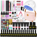 MeiBoes Gel Nail Polish Kit with 48W UV Lamp – 22 Polishes, Base & Top Coats, 6 Extension Gels, Nail Drill & Tools