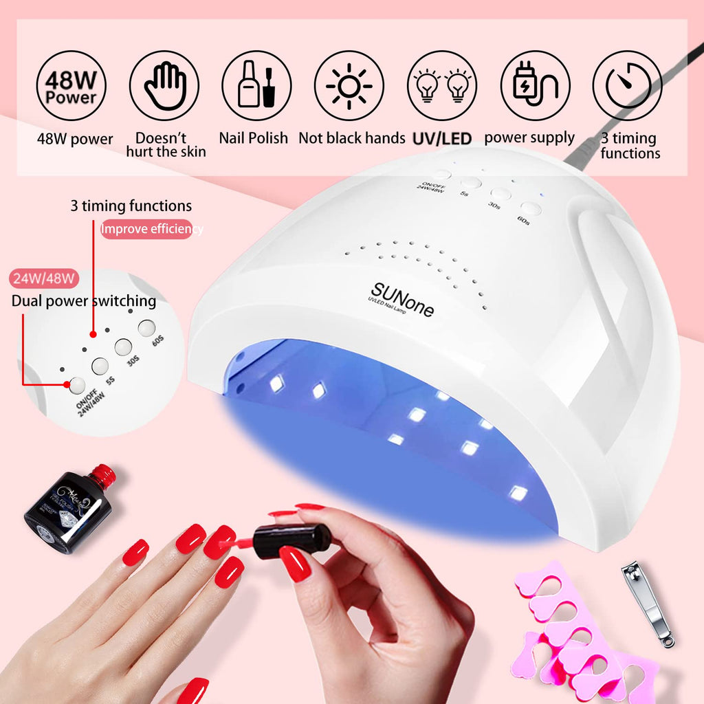 MeiBoes Gel Nail Polish Kit with 48W UV Lamp – 22 Polishes, Base & Top Coats, 6 Extension Gels, Nail Drill & Tools